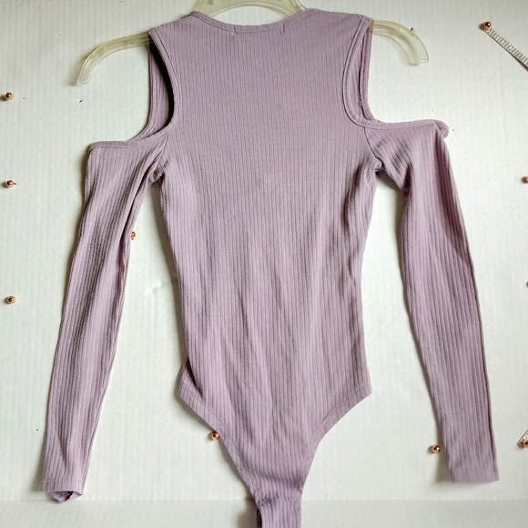 Urban Heritage Cold Shoulder Low Cut Bodysuit - Picture 2 of 6